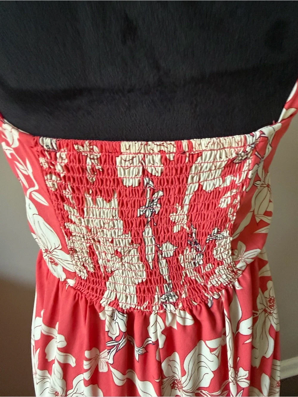 Social Standard By Sanctuary Floral Tiered Maxi Dress in Coral & Ivory Small
